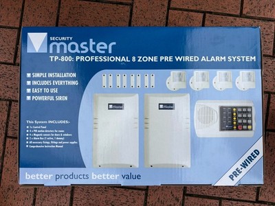 Security Master TP-800 PROFESSIONAL 8 ZONEN VORVERDRAHTETE ALARMANLAGE BRANDNEU