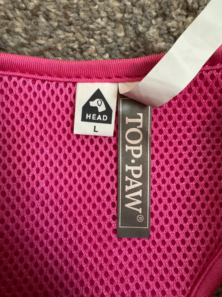 Arnês confortável acolchoado de neoprene Top Paw rosa quente grande  - Imagem 2 de 3