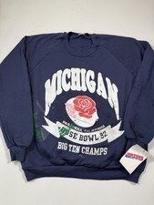Vintage Michigan Wolverines Sweatshirt Mens XL Jerzees Rose Bowl 90s NCAA NWT
