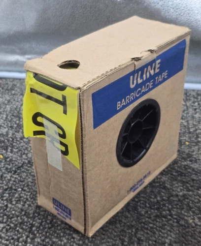 (QTY 2) ULINE S-2745 Barricade Tape 3" x 1,000', "Caution Do Not Enter" - product listing photo