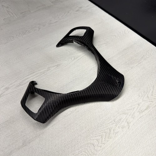 08-13 BMW E90 E92 E93 M3 Lower Steering Wheel Trim Cover Plate Black Wrapped