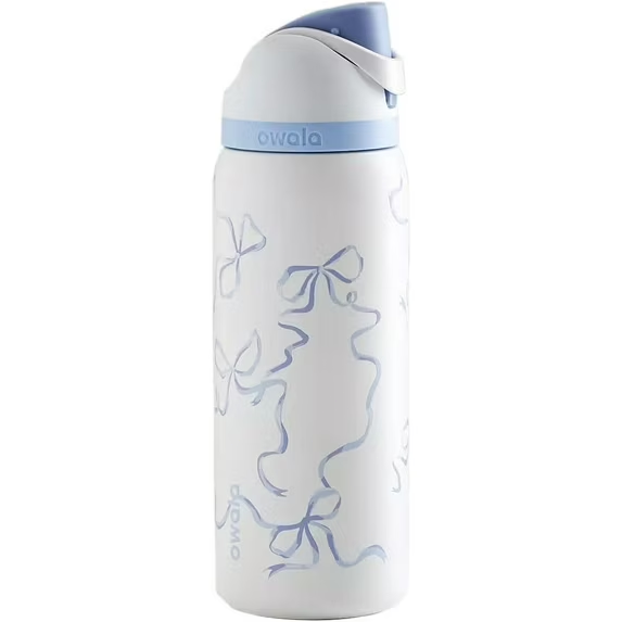 Owala 32oz Water Bottle Tied and True Blue Bows Limited Edition