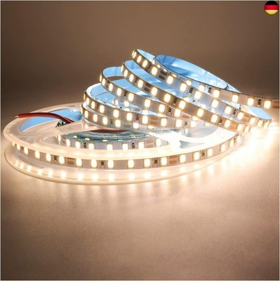 Tesfish 24 V LED Strip Light, 5 mm Wide, Natural White, 4000 K, 5 m Strip, 2835