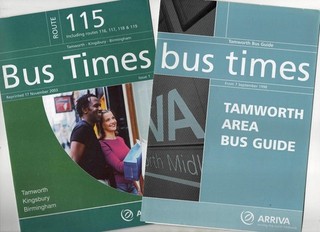Arriva Staffordshire bus timetable leaflets x 10