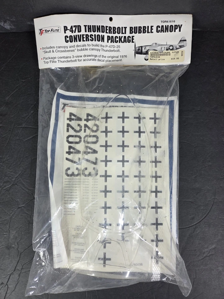 Top Flite P-47D Thunderbolt Bubble Canopy Conversion Kit #TOPA1616 RARE UNOPENED - Image 2 of 4