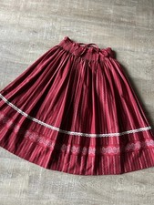Kaletsch Trachten Skirt 36 Red Dirndl Folk Boho Midi Pleated Oktoberfest Alpine