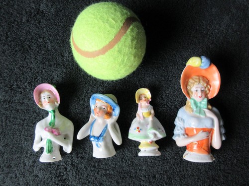 4 medias muñecas de porcelana vintage para cojines de alfiler - Imagen 24 de 24