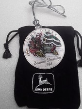1998 John Deere Limited Edition Pewter Xmas Ornament 3 Santa W/Carolers P4