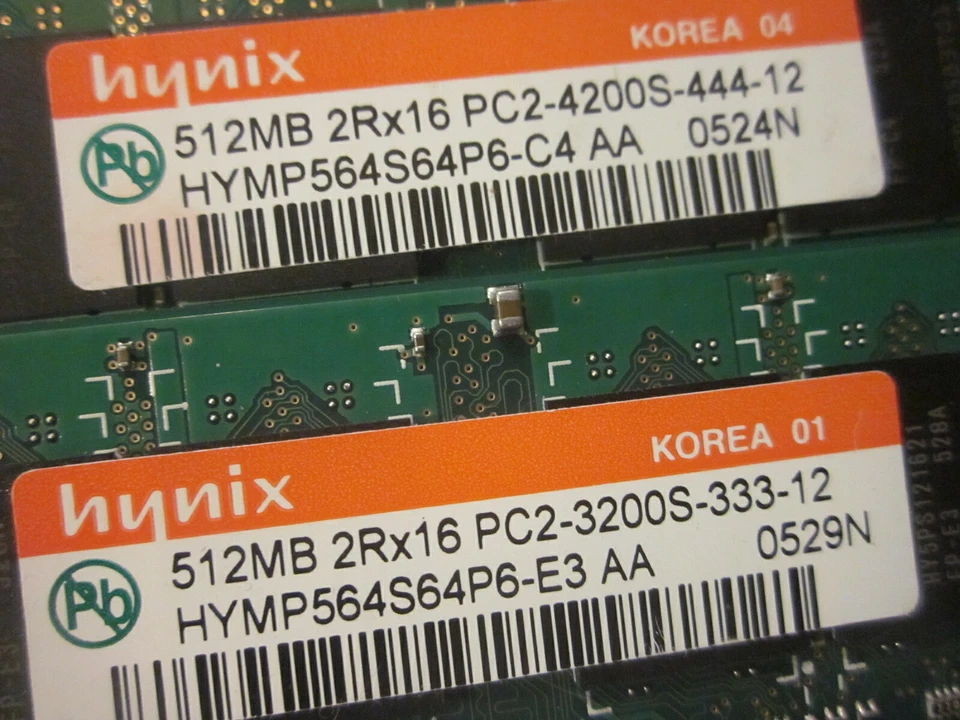 Hynix 2 x 512MB = 1GB PC2 4200S 444Laptop Memory RAM HYMP564S64P6-C4 - Image 2 of 3
