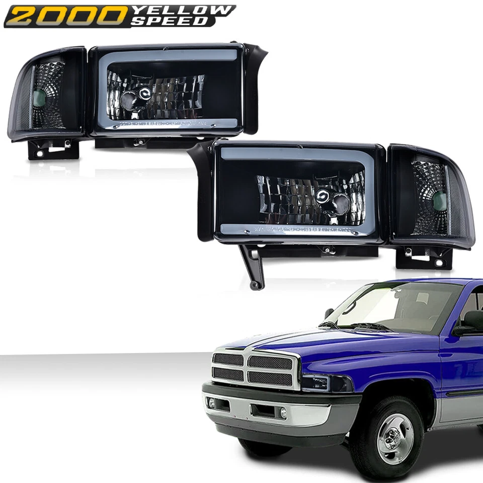 Fit For 94-02 Dodge Ram 1500 2500 3500 Corner LED DRL Headlight Lamps Left+Right - Изображение 3 из 4