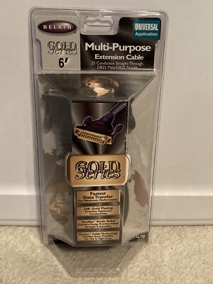 Belkin Multi Purpose Extension Cable 24K Gold Series 6 ft F3D112-06-GLD