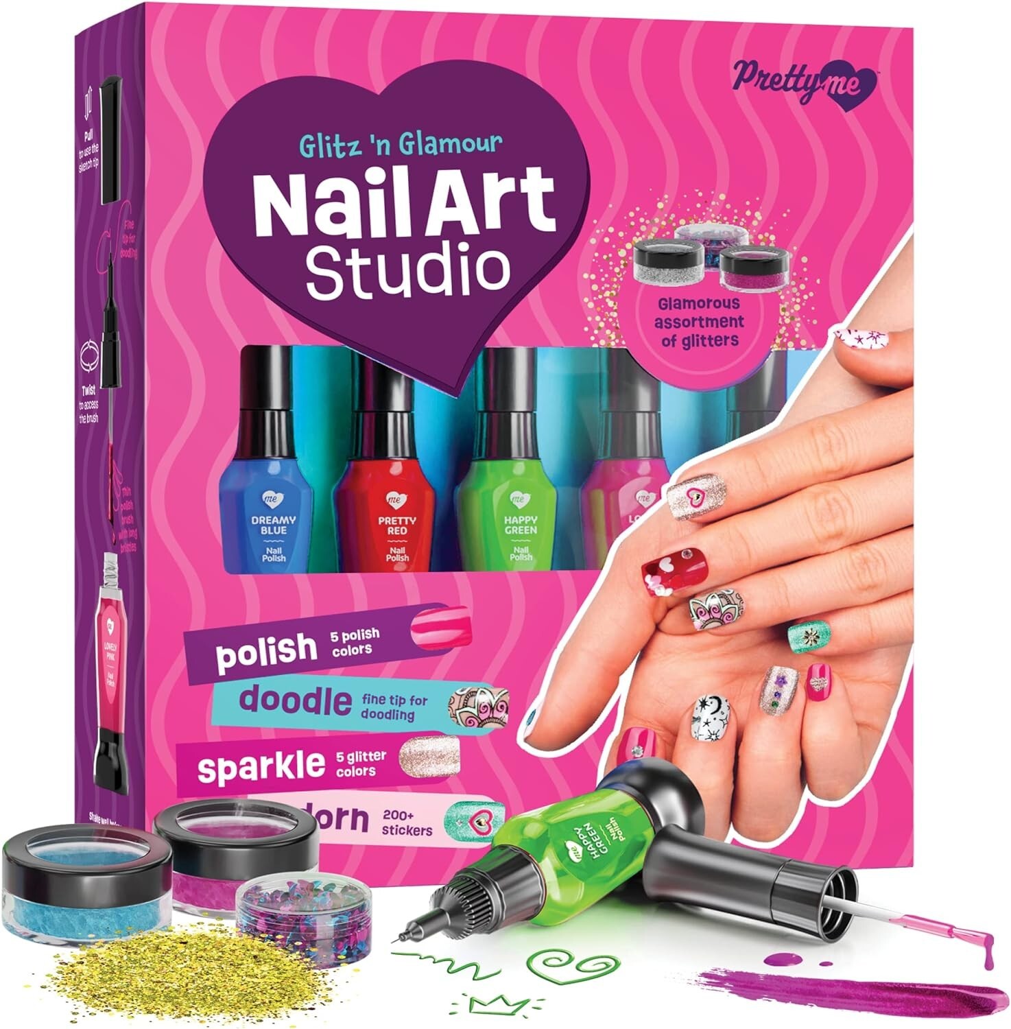 Pretty Me Nail Art Studio for Girls - Nail Polish Kit for Kids Ages 7-12 Years
