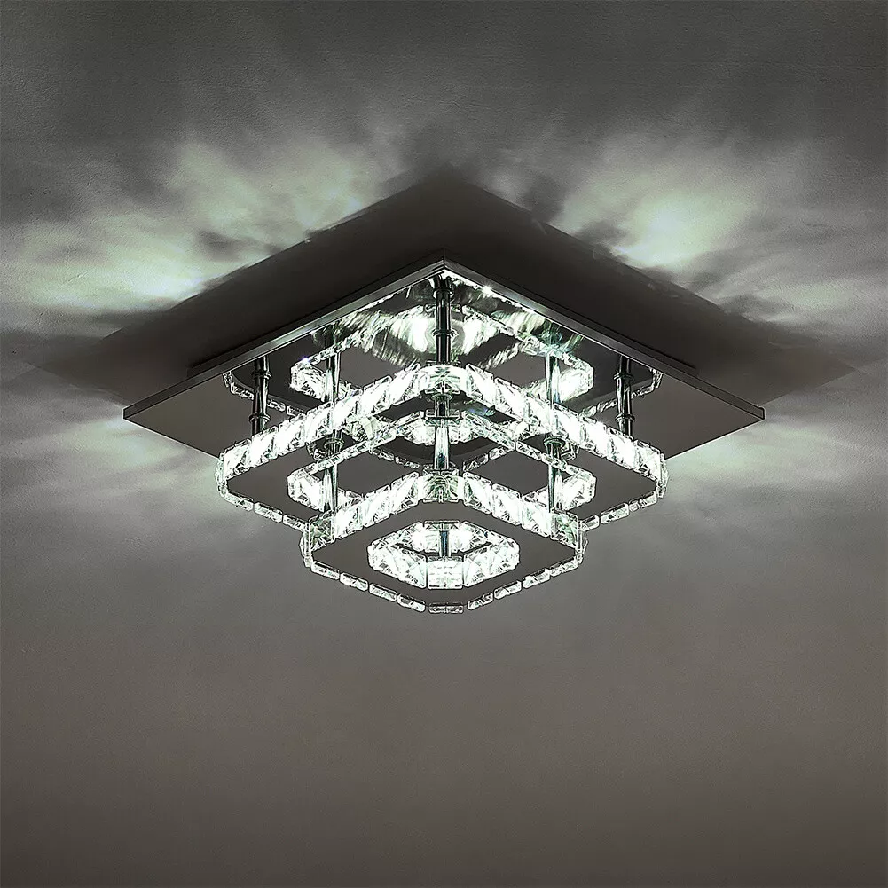 Modern Minimalis Crystal LED Ceiling Light Kitchen Living Room
