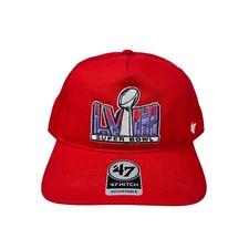 NFL Super Bowl 58 LVIII 47 Brand SnapBack Las Vegas Red Cap