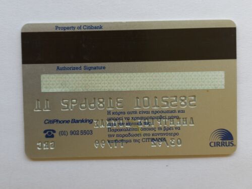 VINTAGE CITIBANK Citicard credit card expired in 1999 from Greece collectible - Picture 2 of 2
