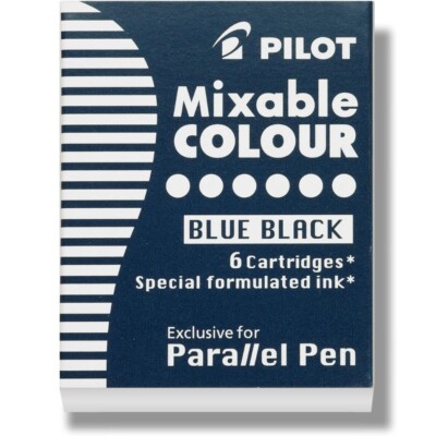 Pilot Parallel Calligraphy Pen Ink Refill Cartridge, Blue/Black, 3 Packs of 6