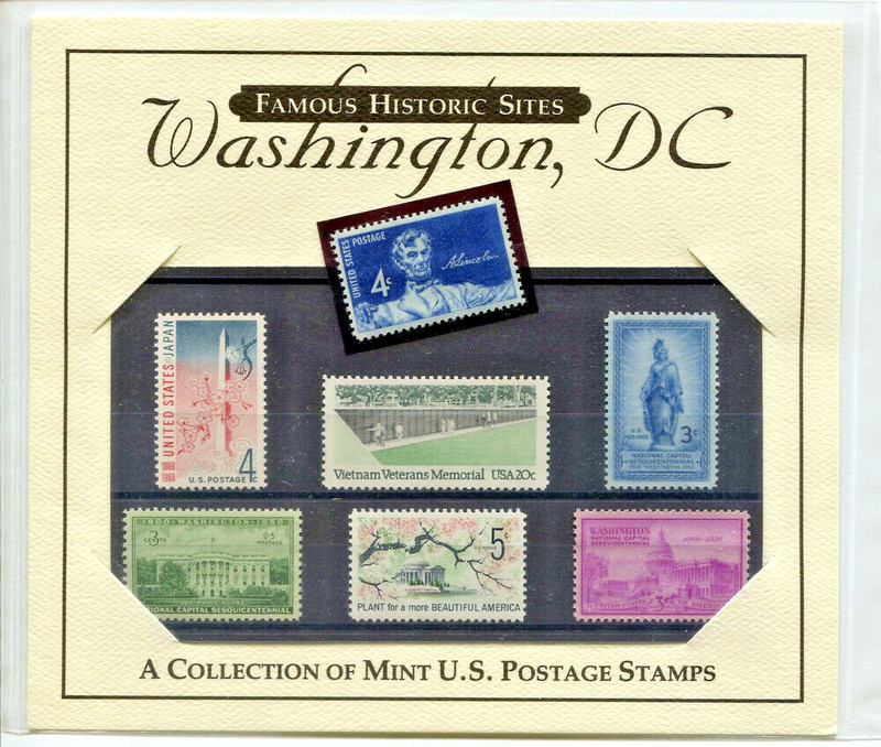 Washington DC - Famous Historic Sites - Mint US Postage Stamp Set - Sealed