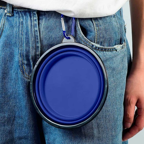 Comedero Plegable Fuente Alimentacion 650ml Azul para Alimentar Perros Mascota - Imagen 6 de 6