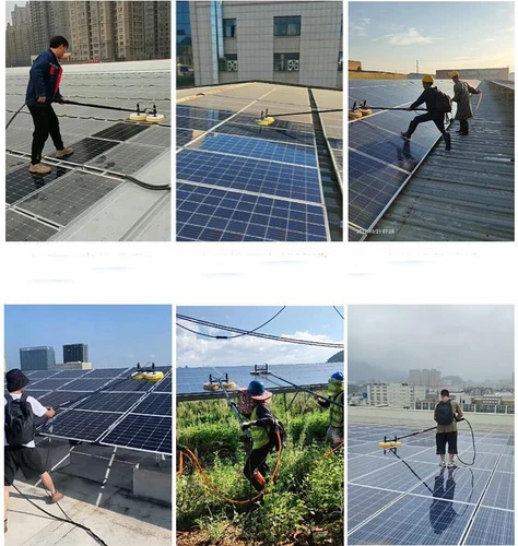 Máquina de limpieza de paneles solares eléctricos cepillo de limpieza fotovoltaico poste telescópico - Imagen 21 de 23