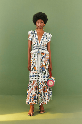 farm rio summer garden maxi dress White Summer Garden Maxi Dress FARM Rio