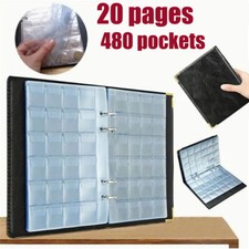 480 Coin Collection Album Coins Penny Money Storage Case Holder Folder Book UK