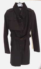 SILLA Cappotto donna lungo grigio scuro_100% lana_Made in Italy_Taglia M_cintura