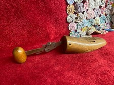 Vtg Unique Shape Wood and Metal Shoe Stretcher