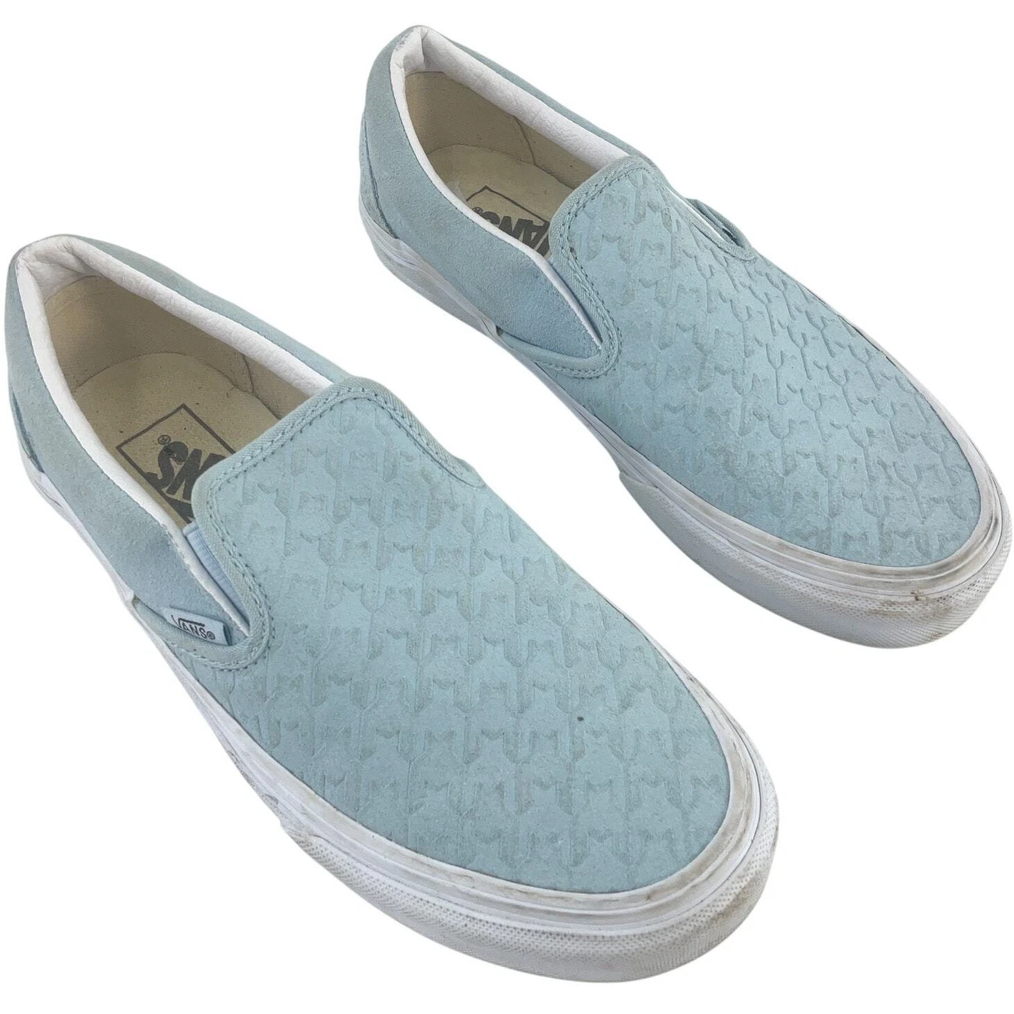 Ballerine VANS donna bambino blu pied de poule scamosciate slip on casual taglia 7 usate
