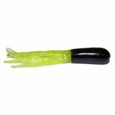 Big Bite Baits 1.5" Crappie Tube 15CRTU33 Black/Chart Sparkle 30ct