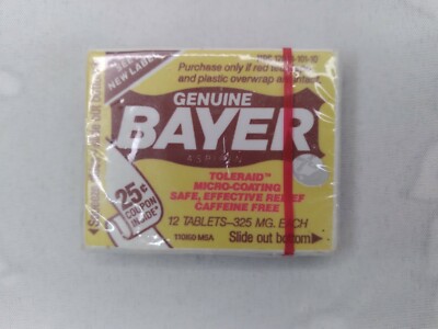 Vintage Bayer Aspirin UNOPENED Expired 8/1990