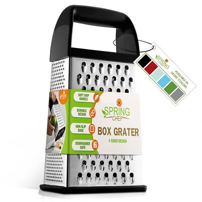 Spring Chef Professional 10 Stainless Steel Parmesan Cheese Grater with Hand