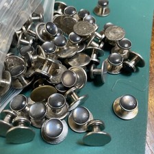 Mens Classical Shirt Tuxedo Buttons 10 Studs Set Gray / Silver Preowned Stock