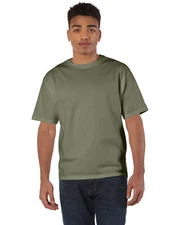 Champion Pack of 2  Adult Crew Heritage Jersey Plain T-Shirt Fresh Olive - Sz XL