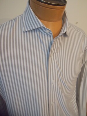 Peter Millar Crown Crafted Excursionist Flex Grey Striped Shirt NWT  Large $275