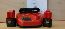 2 Brand New Genuine Milwaukee M12 2.0 Lithium Batt's 48-11-2420 w/ M12 Charger