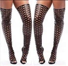 Summer Womens High Heels Gladiator Hollow Out Over Knee Thigh Boots Sandal Prom