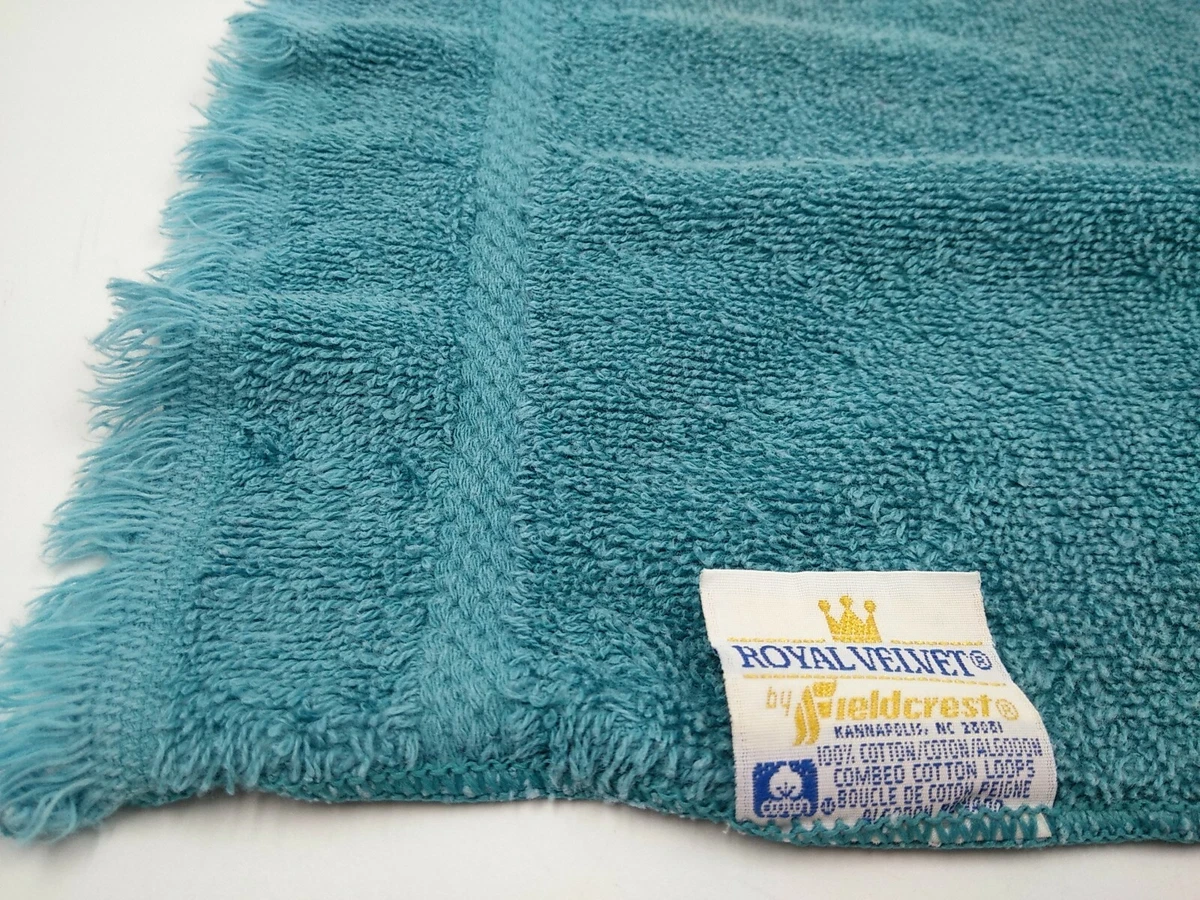Royal Velvet by Fieldcrest Faded Blue Retro Hand Towel USA VTG