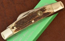 HEN & ROOSTER BERTRAM CUTLERY SOLINGEN GERMANY STAG JUMBO CONGRESS KNIFE (27807)