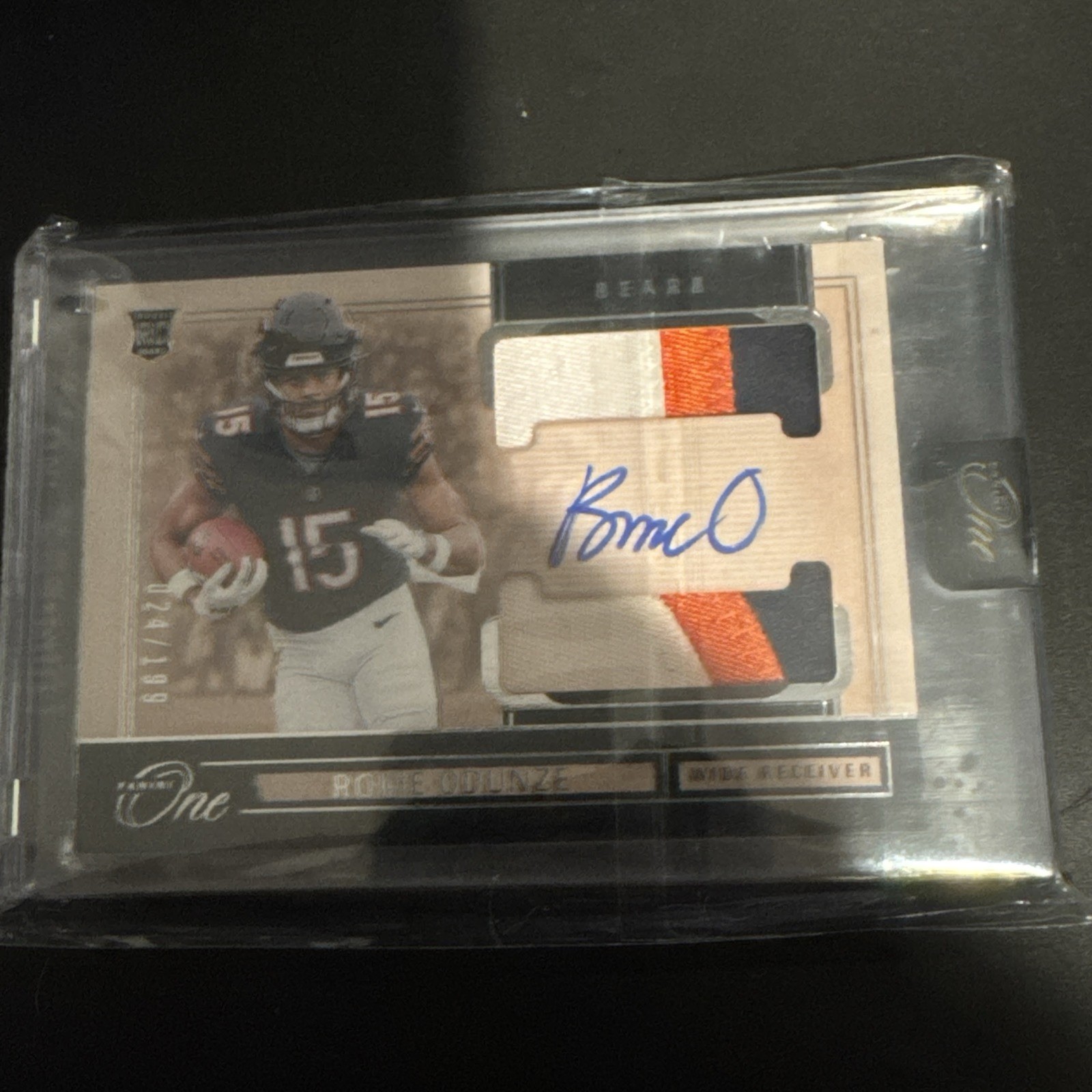 ROME ODUNZE 2024 Panini One #34 Rookie Dual Auto RC Patch RPA SP /199 Bears