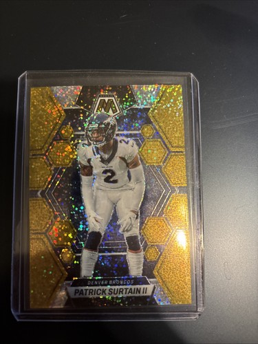 2023 Panini Mosaic Patrick Surtain II #69 Gold Sparkle Prizm /24