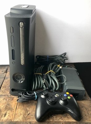Microsoft Xbox 360 Black Console w/ Power Cable & 120GB HDD - Tested & Works