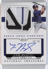 2016 Panini National Treasures Black 3/10 Tom Murphy #RJSV-TM Auto 0g4
