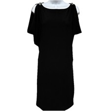 Lauren Ralph Lauren Women's Evening Dress Black 4 Stretch Lined Pullover Classy