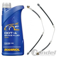 2Xbremsschlauch HINTERACHSE+1L Mannol Dot 4 Passend FüR Bmw X5 E53 3.0 4.4