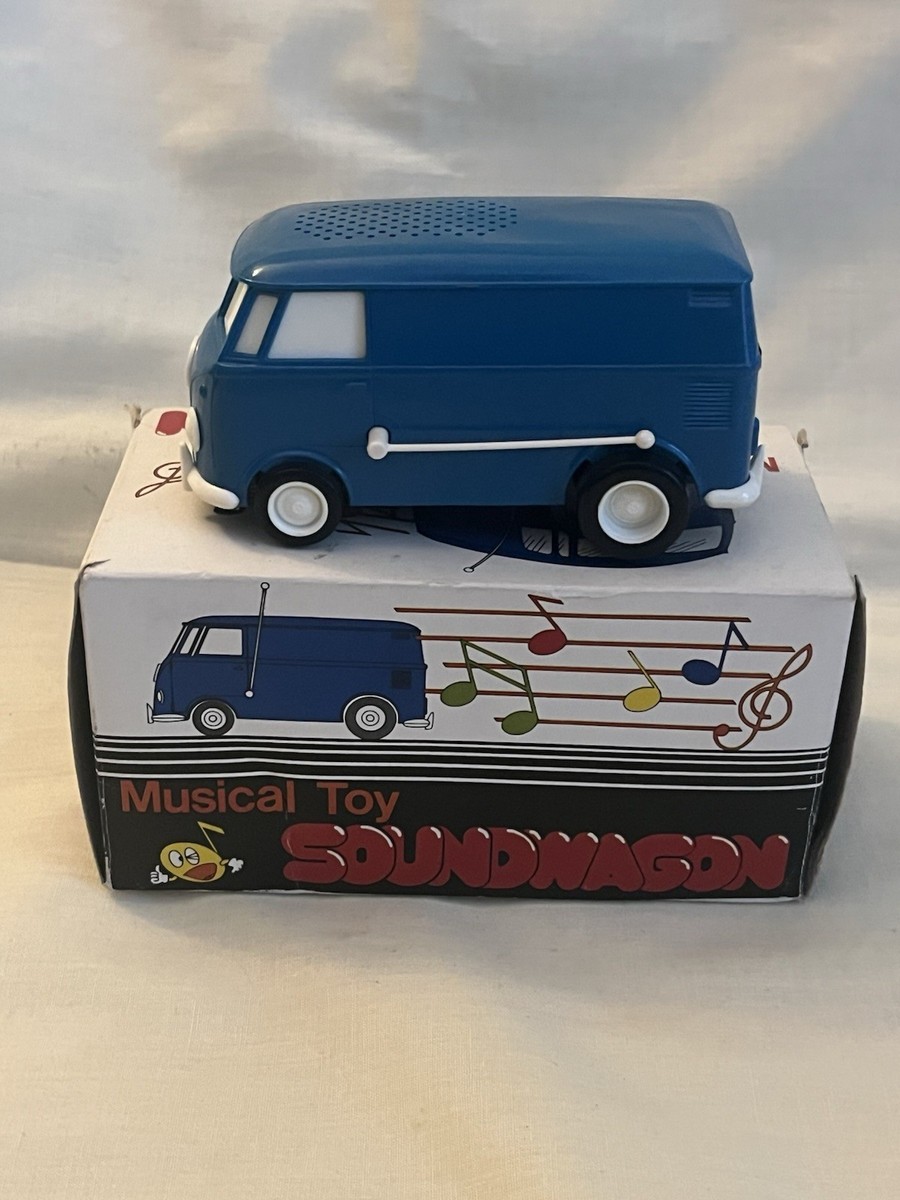 Vintage Toy Musical Soundwagon Record Player VW Bus Van Red Tamco