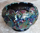 Fenton Carnival Glass Iridescent Lily of the Valley Rose Bowl Vase Amethyst