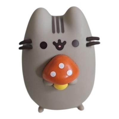 Pusheen Holding Mushroom Cat Collector Vinyl Figurine 3.25'' Tall