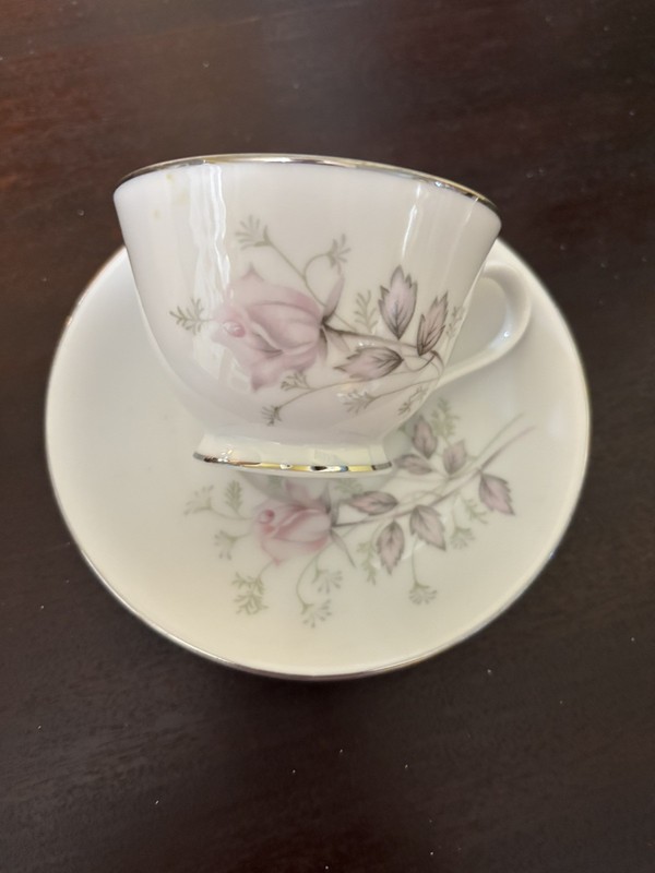 Mt Hira Pink Rosebud footed cup with saucer-replacements 