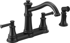 Moen 7255BL Belfield Kitchen Faucet with Side Spray, Matte Black