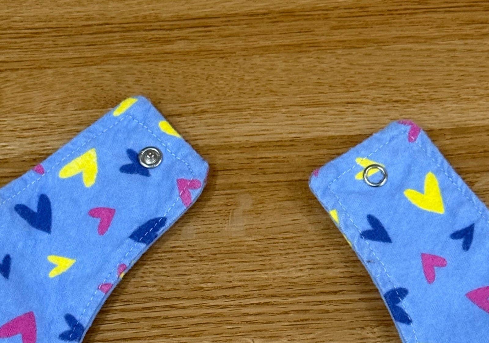 2 HANDMADE LARGE TODDLER SMALL ADULT BIBS - HEARTS AND COOKING OWL PATTERN